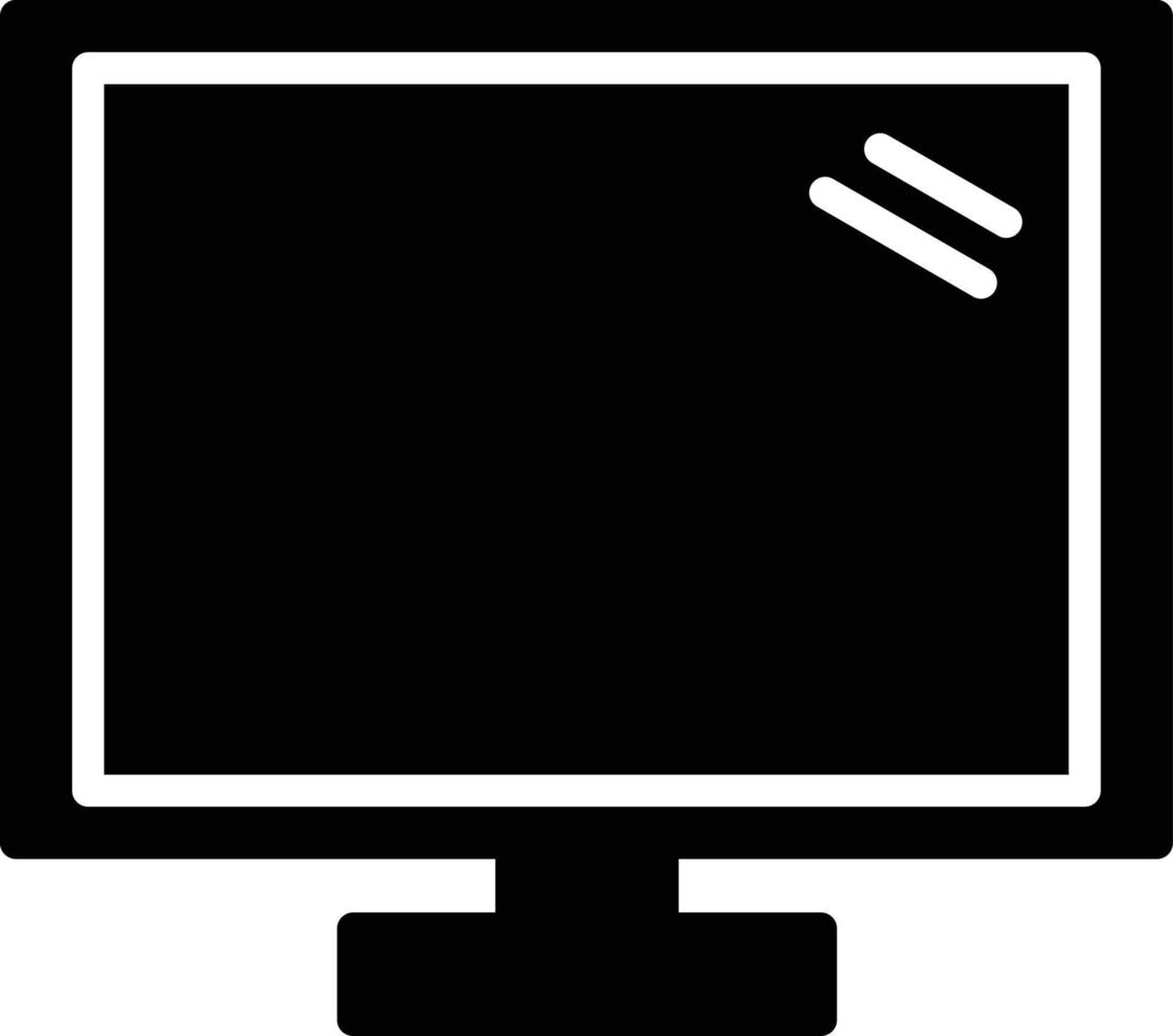 ícone de glifo da tela do monitor vetor