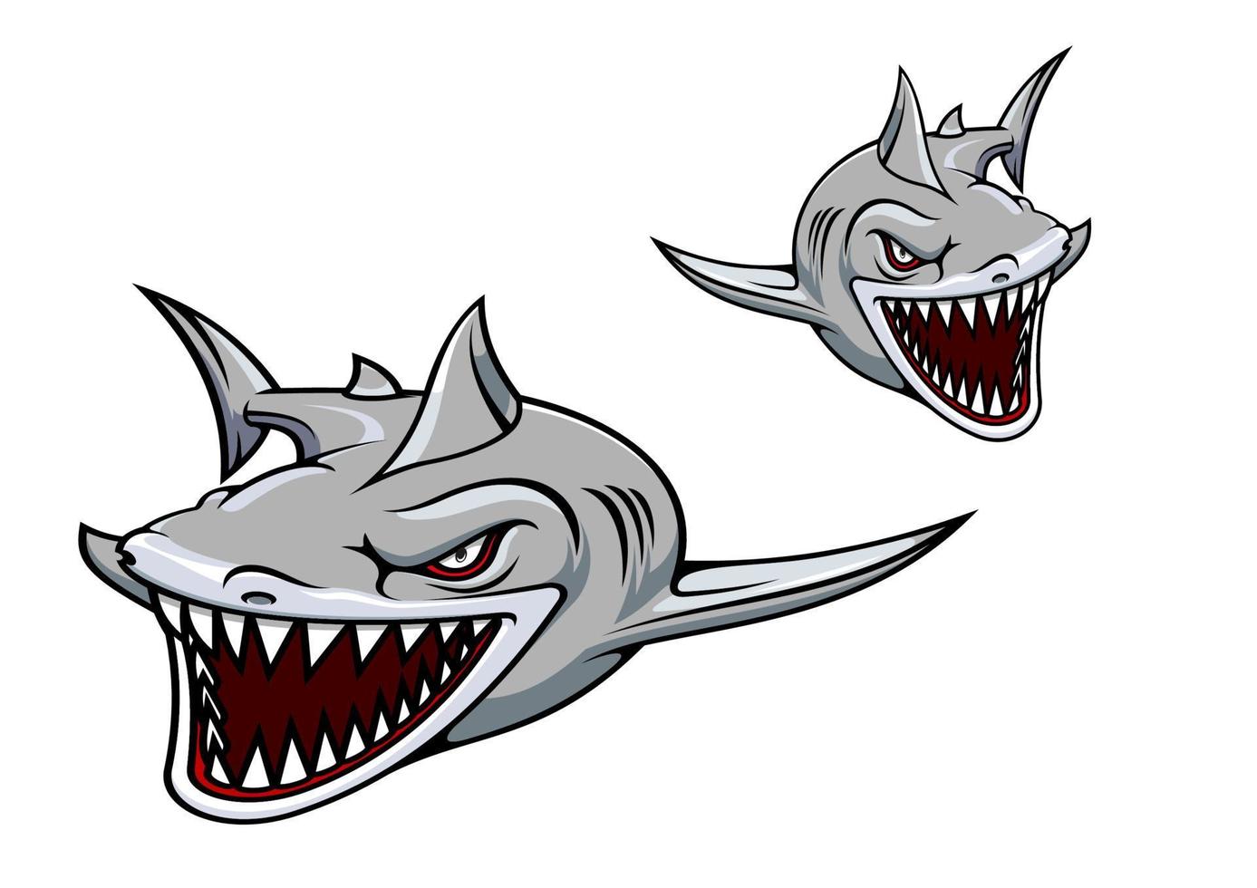 mascote tubarão cinza vetor