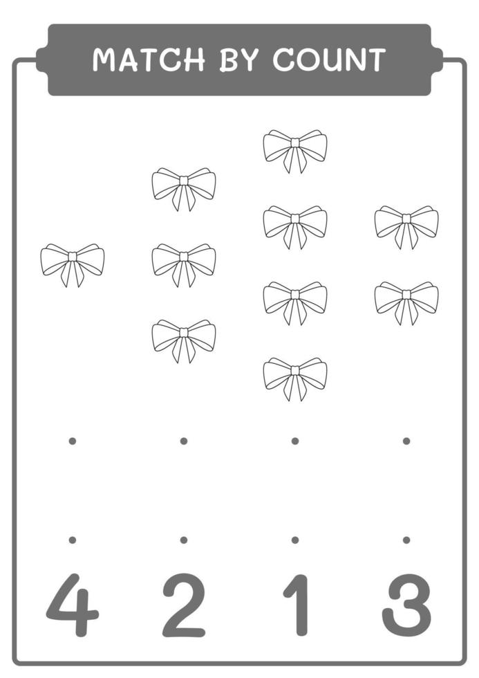 jogo por contagem de fita, jogo para crianças. ilustração vetorial, planilha para impressão vetor