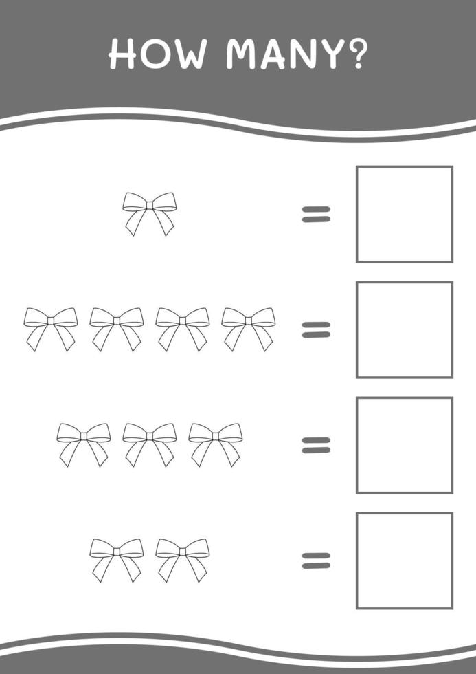 quantos de fita, jogo para crianças. ilustração vetorial, planilha para impressão vetor