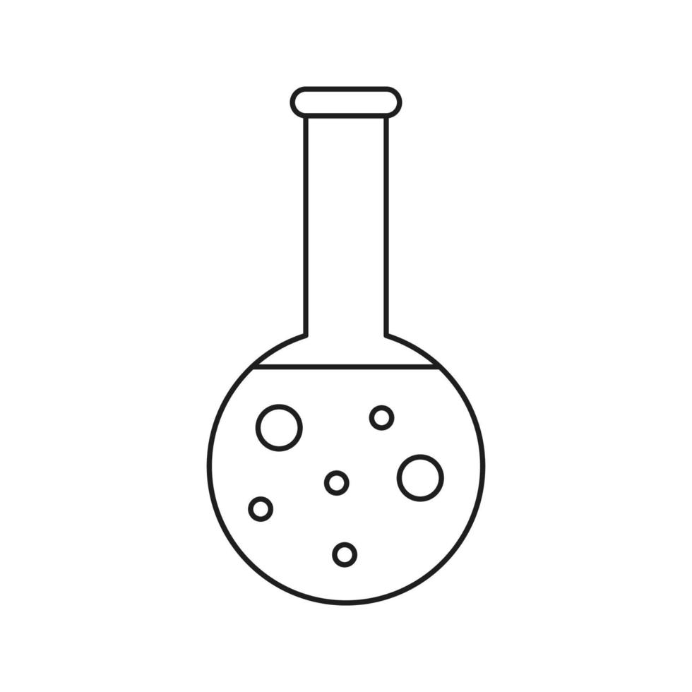 frasco de química isolado no fundo branco. ilustração vetorial vetor