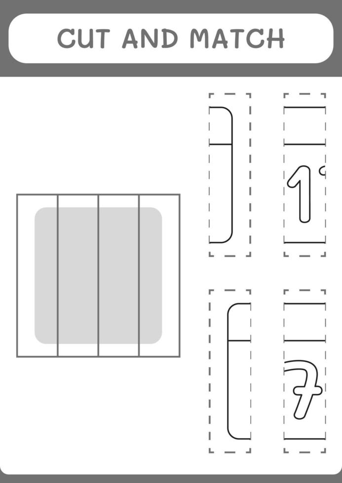 cortar e combinar partes do calendário, jogo para crianças. ilustração vetorial, planilha para impressão vetor