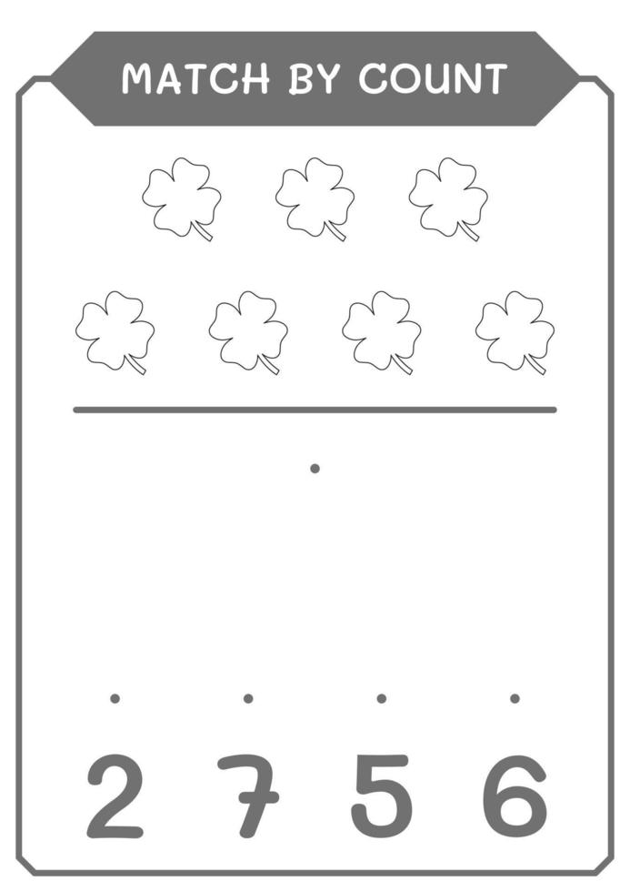 jogo por contagem de trevo, jogo para crianças. ilustração vetorial, planilha para impressão vetor