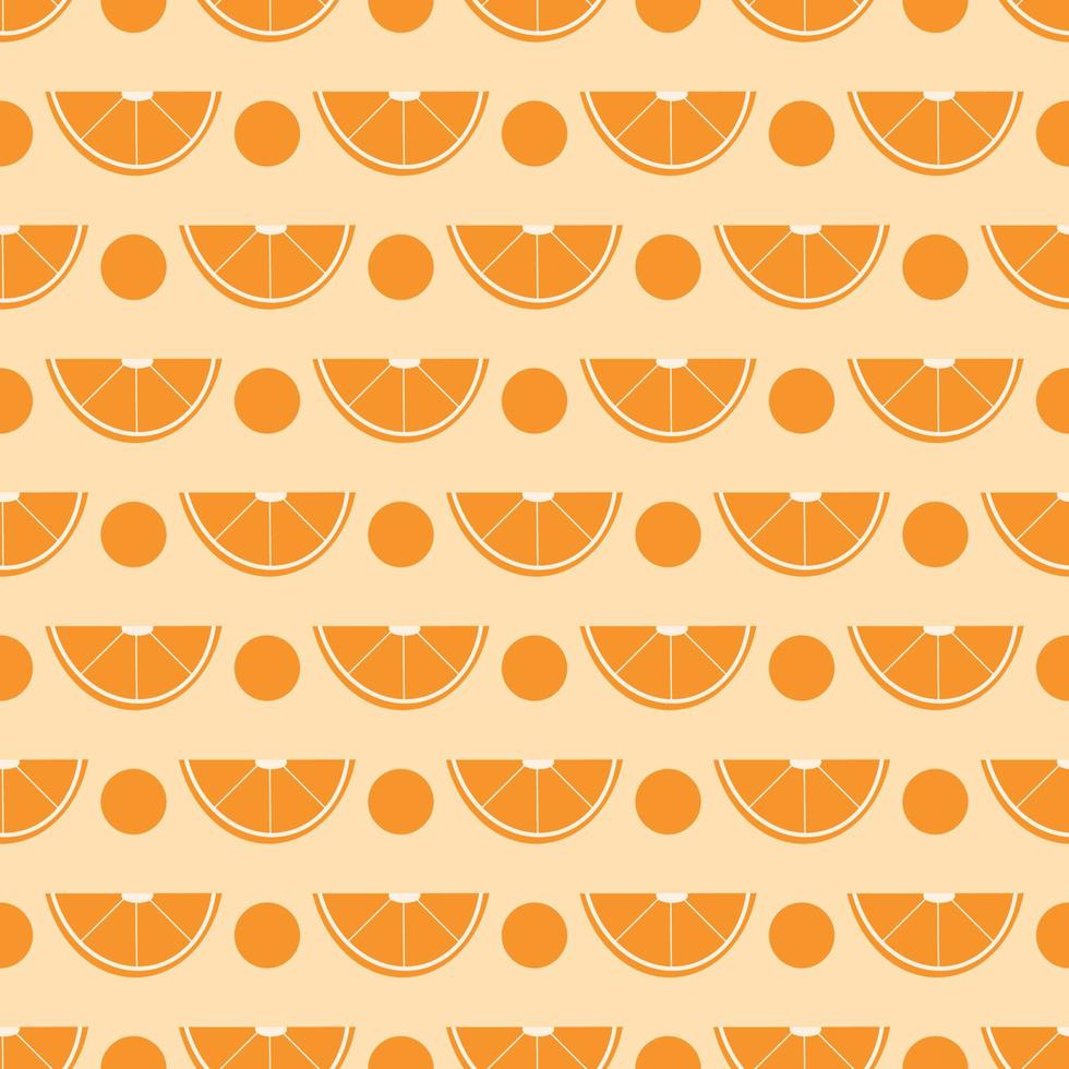 padrão sem emenda laranja orgânico fresco. fruta saudável bonita e fundo de alta vitamina c vetor