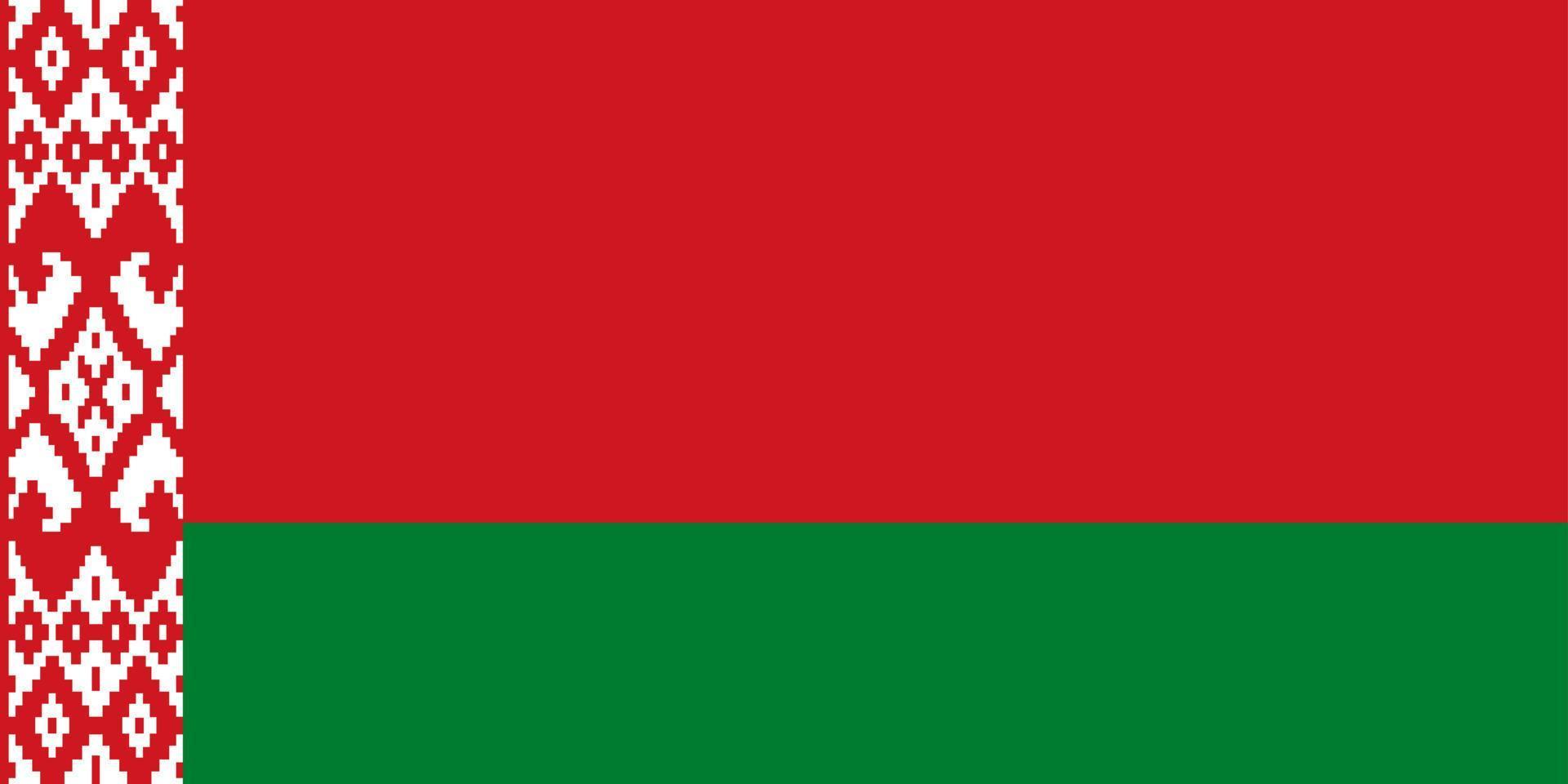 bandeira da república da bielorrússia. vetor. dimensões exatas, proporções e cores dos elementos. original e simples vetor isolado da bandeira da bielorrússia em cores oficiais e proporções corretas.