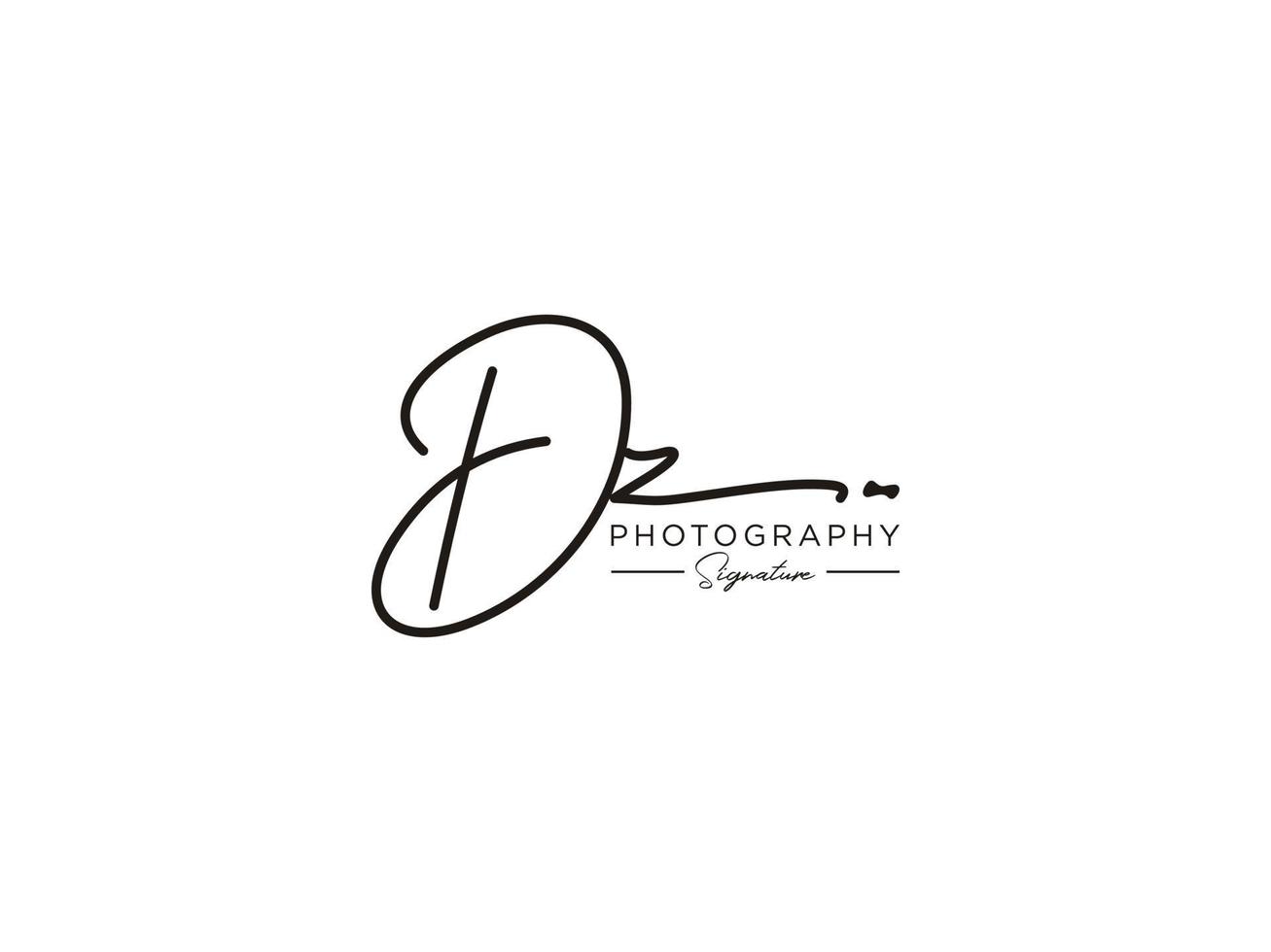 vetor de modelo de logotipo de assinatura de letra dz