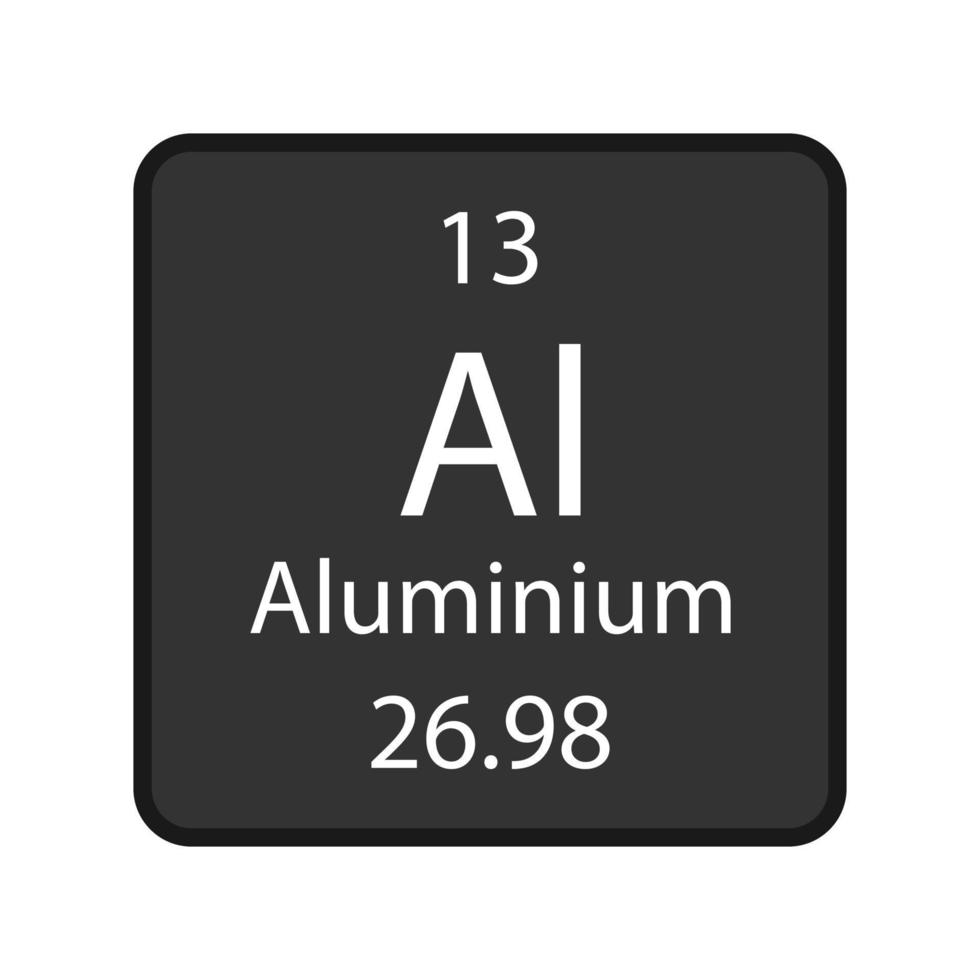 símbolo de alumínio. elemento químico da tabela periódica. ilustração vetorial. vetor