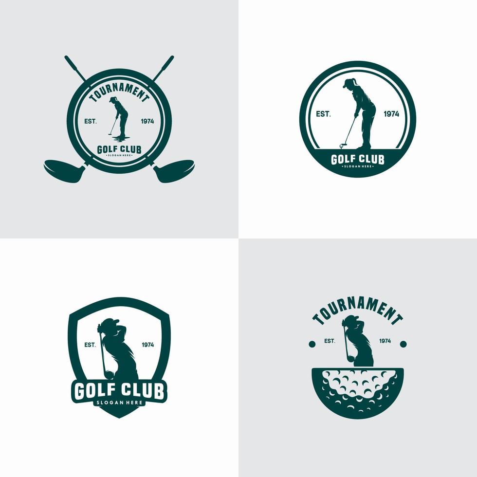 conjunto de vetores de logotipos vintage para clube de golfe