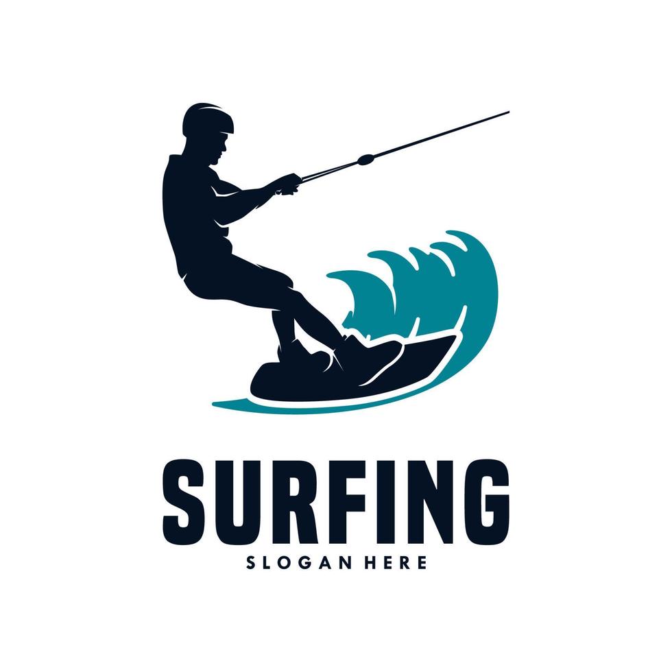 design de modelo de logotipo de esporte de surf vetor