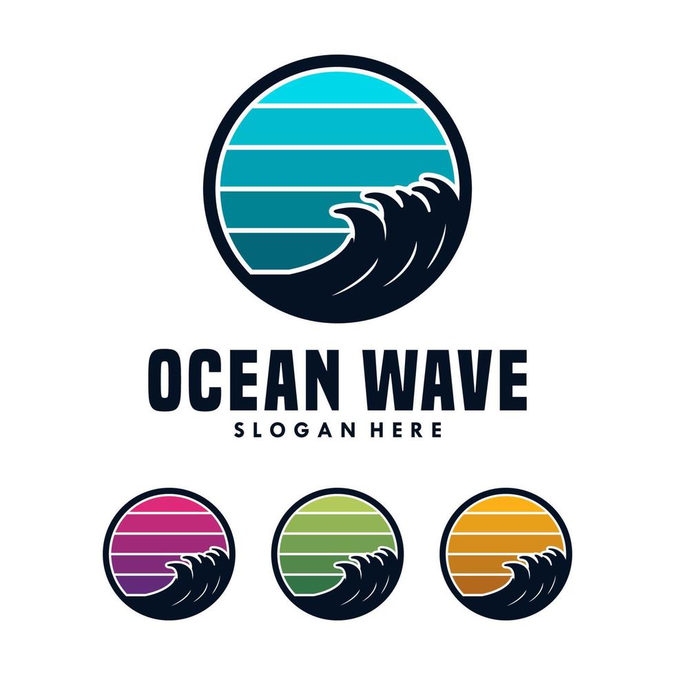 modelo de design de logotipo de ondas do mar vetor