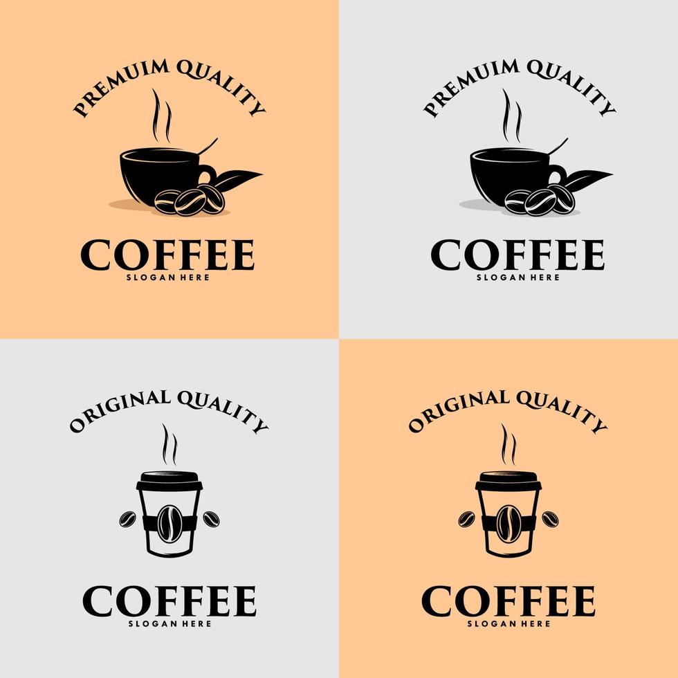 vetor vintage de elementos de design de ilustração de café