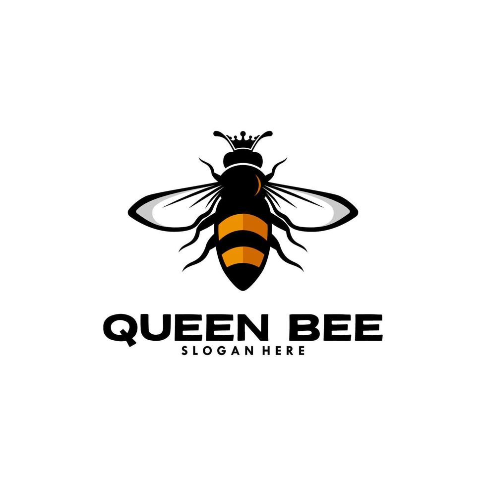 conjunto de design de logotipo de abelha rainha vetor