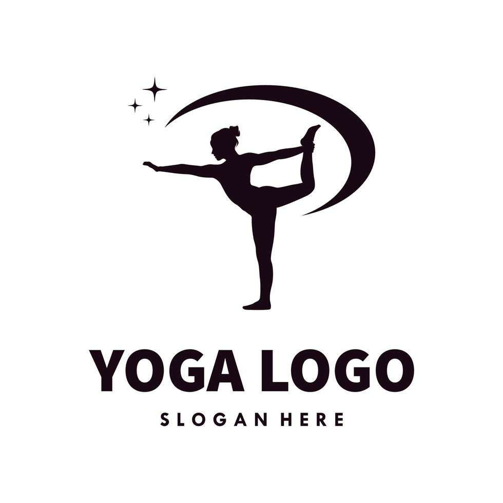 vetor premium de design de modelo de logotipo de ioga