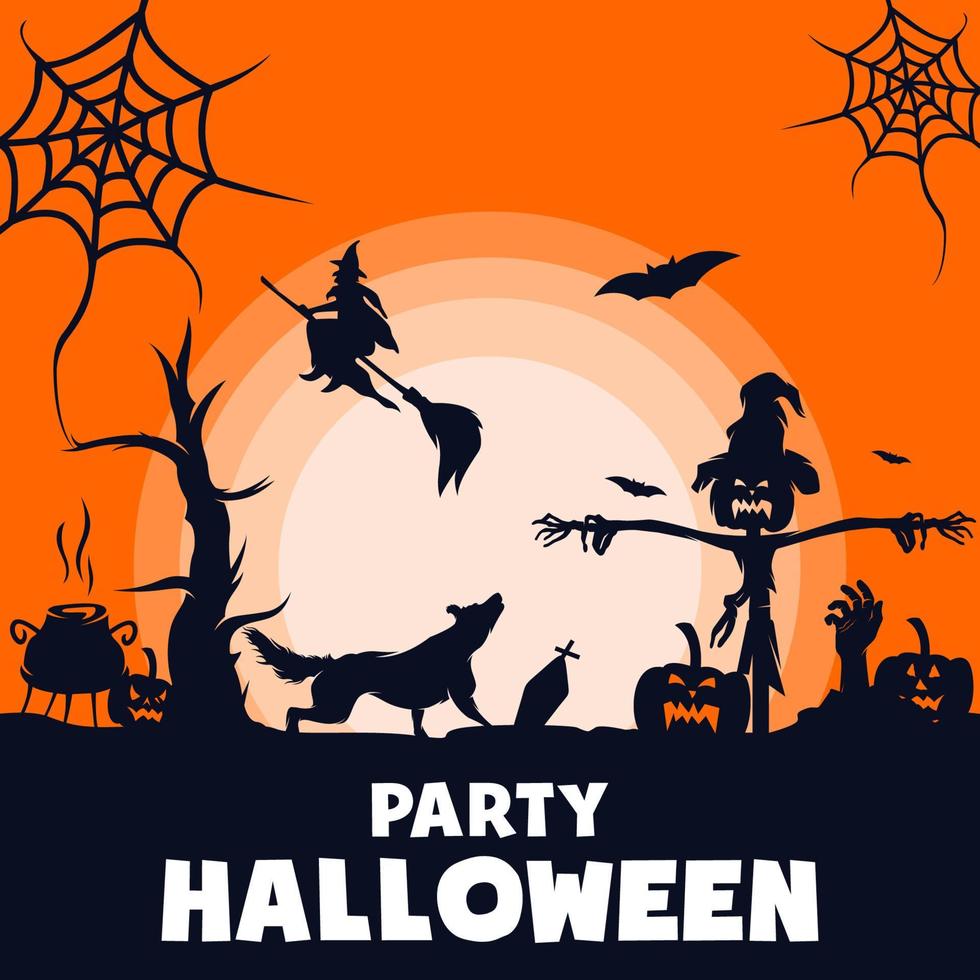 festa de halloween com horror, fundo de halloween vector