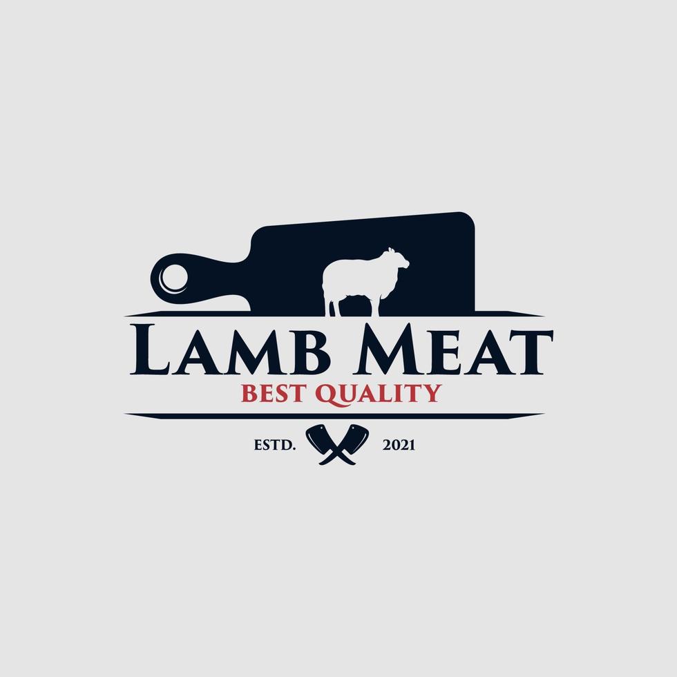 design de logotipo de melhor qualidade de carne de cordeiro vetor