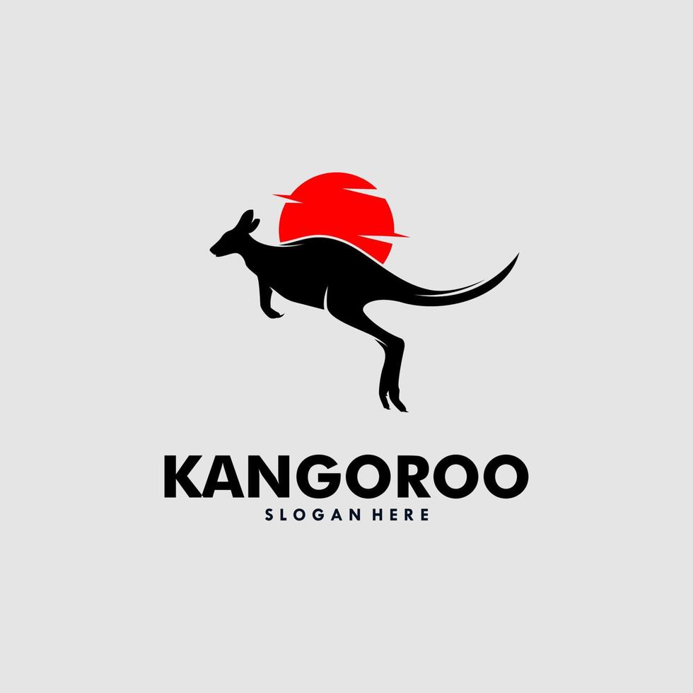 logotipo de canguru, modelo de design de vetor de ícone
