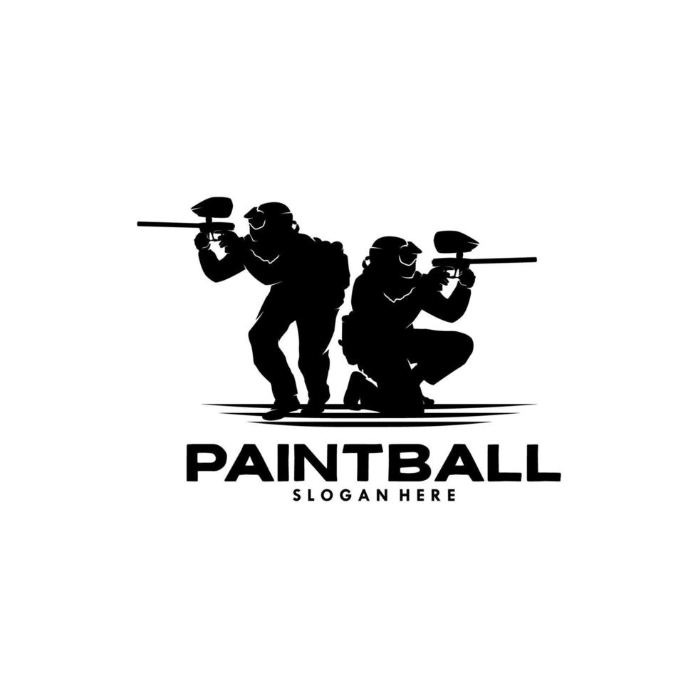 modelo de design de logotipo de time de paintball vetor