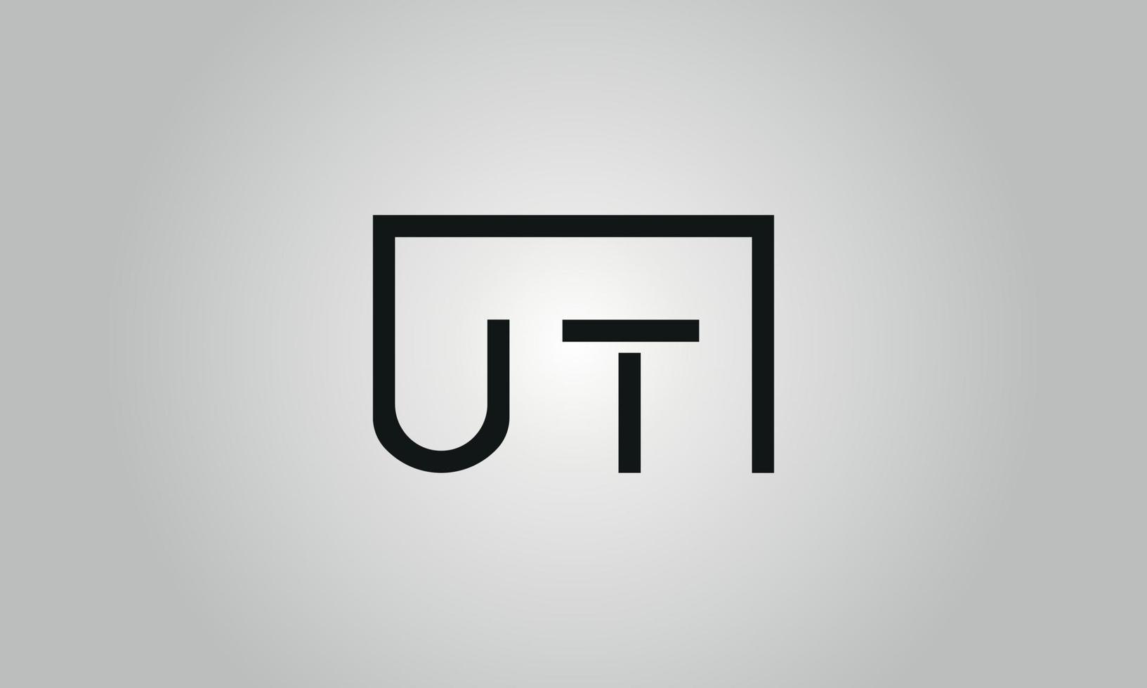 design de logotipo de letra ut. ut logotipo com forma quadrada em cores pretas modelo de vetor livre.