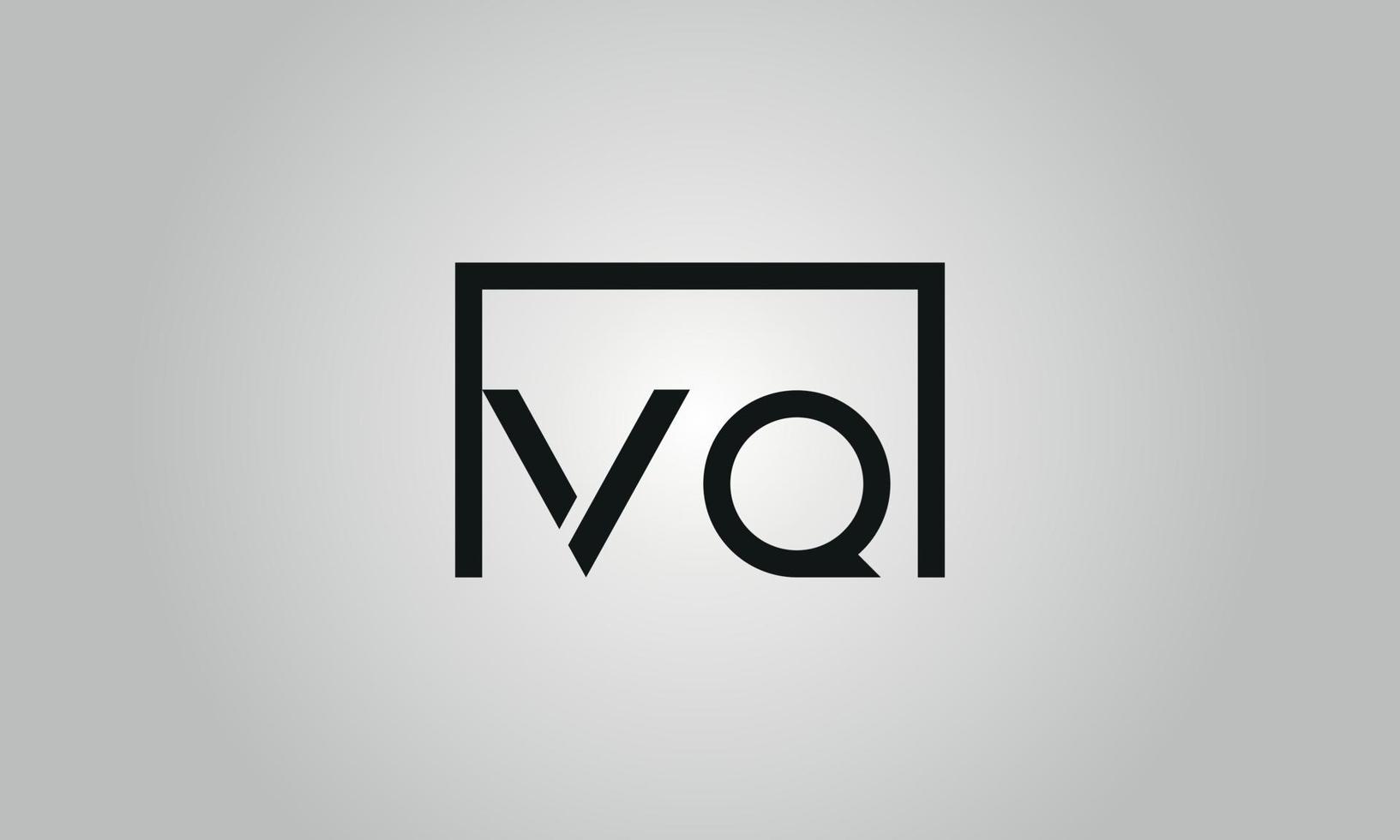 design de logotipo carta vq. vq logotipo com forma quadrada em cores pretas modelo de vetor livre.