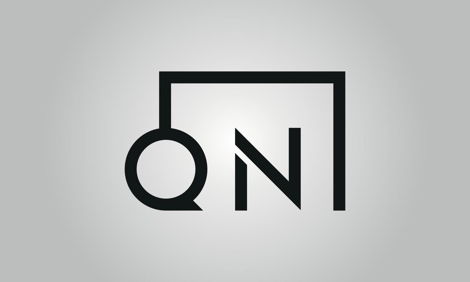 design de logotipo de letra qn. qn logotipo com forma quadrada em cores pretas modelo de vetor livre.