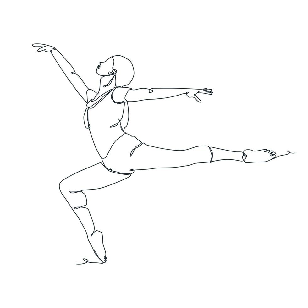 ilustração de desenho de linha contínua de dançarina de balé vetor