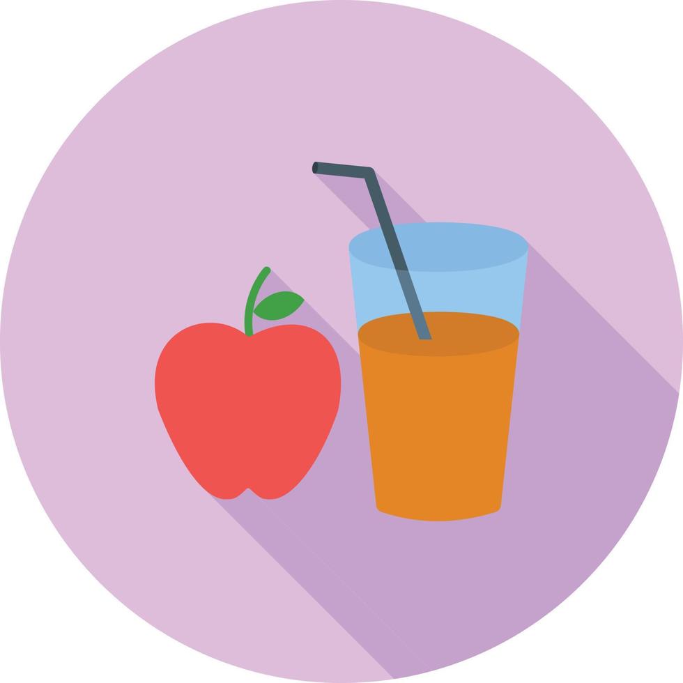 ícone de sombra longa plana de suco de maçã vetor