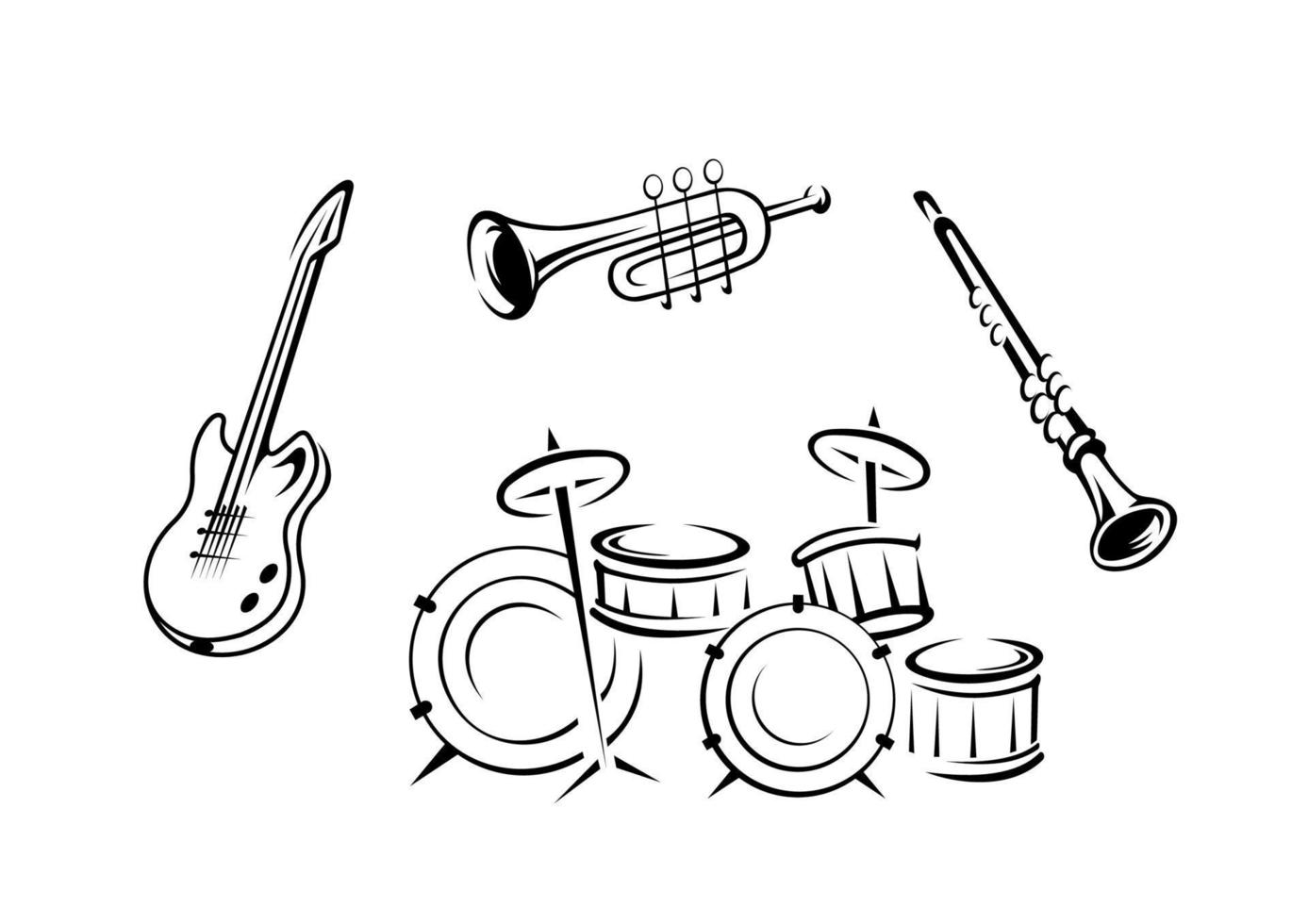 conjunto de instrumentos musicais vetor