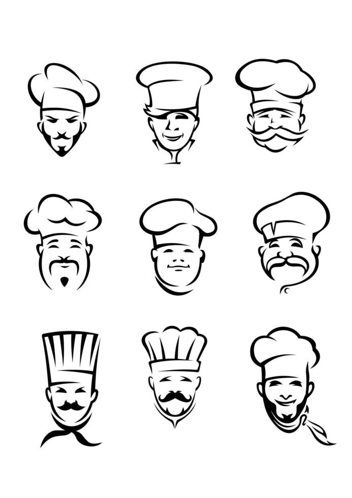 personagens de chefs de restaurante vetor