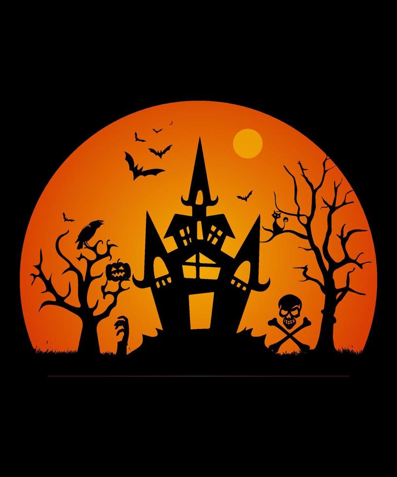 camiseta feliz dia das bruxas, design de halloween vetor