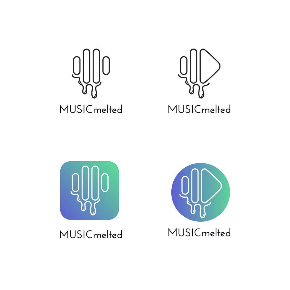 conjunto de logotipo de lista de reprodução de música. elemento de desenho vetorial vetor