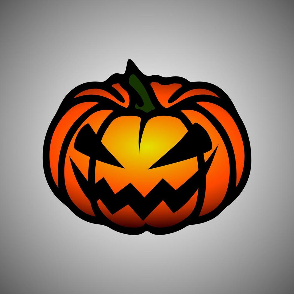 símbolo vetorial de halloween, cara de abóbora assustadora com sorriso maligno. jack o ícone da lanterna. vetor