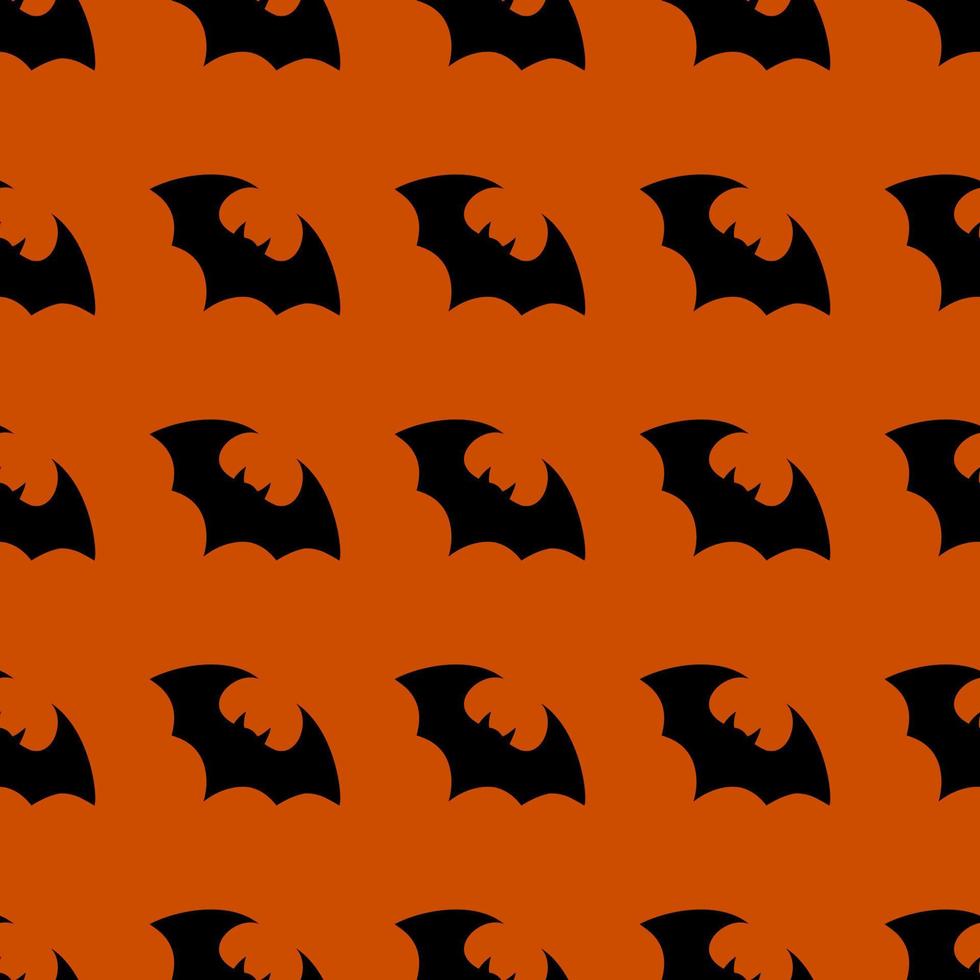 morcego voador de halloween. morcego de vetor de vampiro. silhueta escura de morcegos voando em um estilo simples. padrão sem emenda. fundo de dia das bruxas.