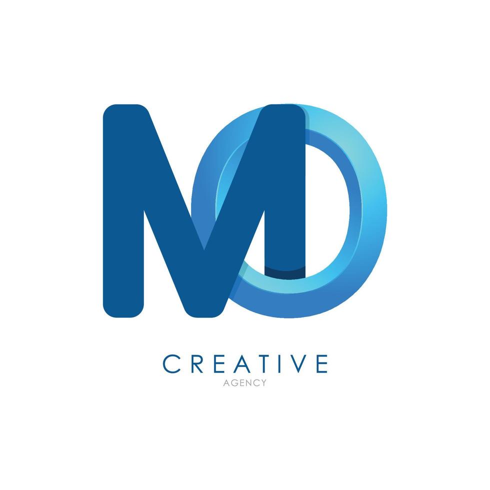 modelo de logotipo de design de carta 3d mo para negócios e identidade corporativa vetor