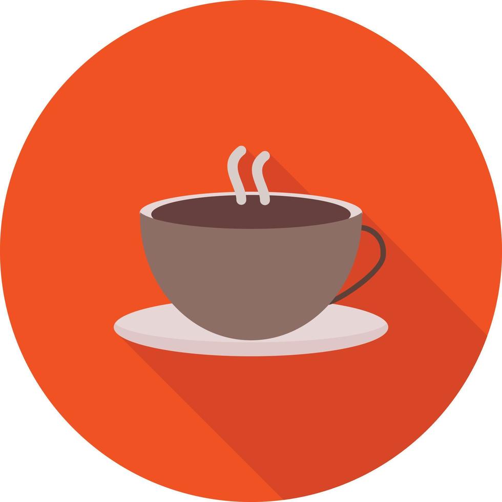 ícone de sombra longa plana de café quente vetor