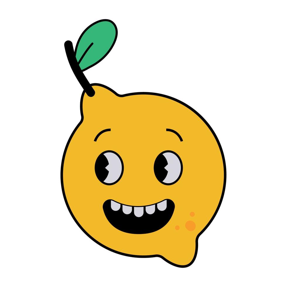 personagem retrô de desenho animado de limão vetor