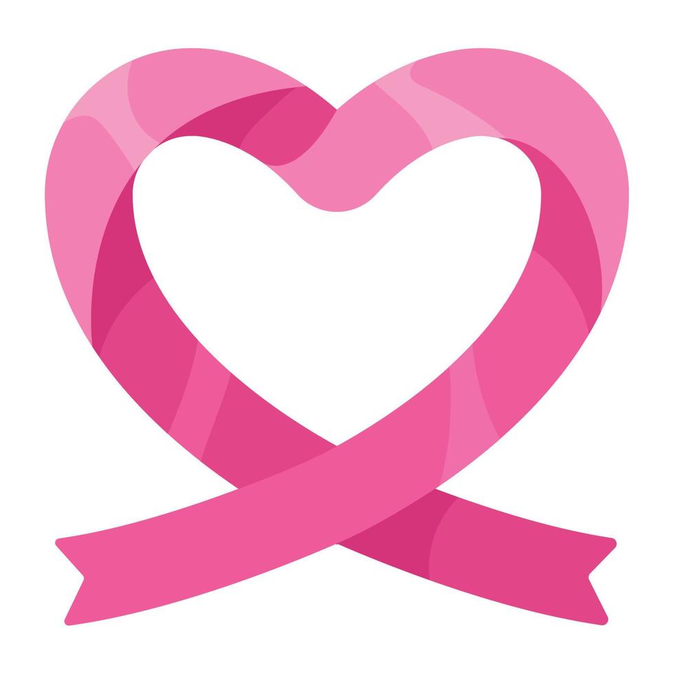 coração fita de câncer de mama vetor