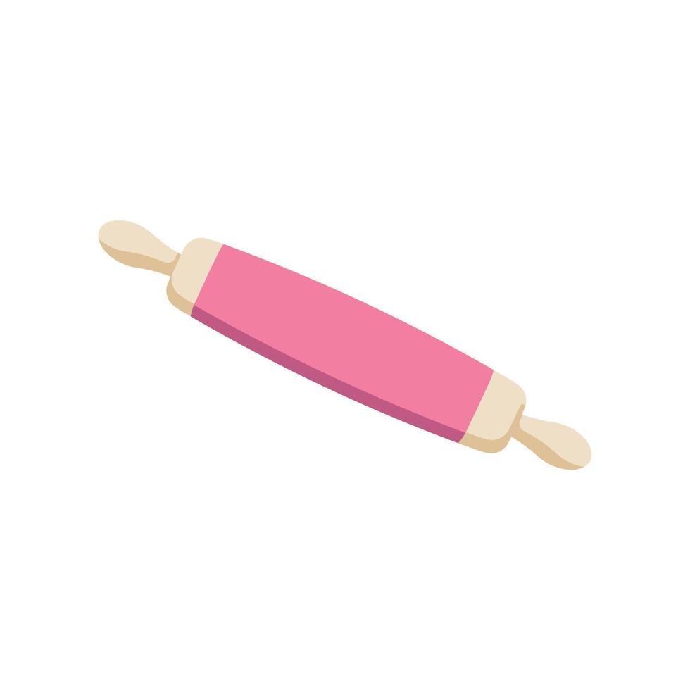 rolo de rolamento. ilustração em vetor de um rolo rosa para preparação de alimentos na cozinha. utensílios de cozinha para design de artigos ou embalagens.