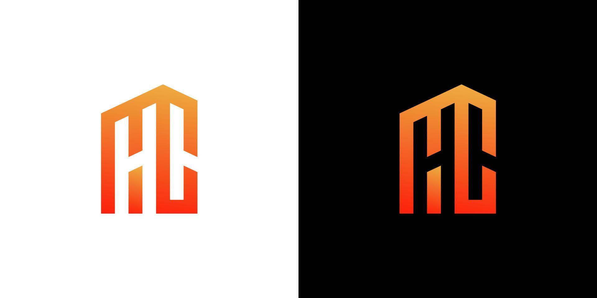 modelo de monograma de logotipo de construção hc vetor