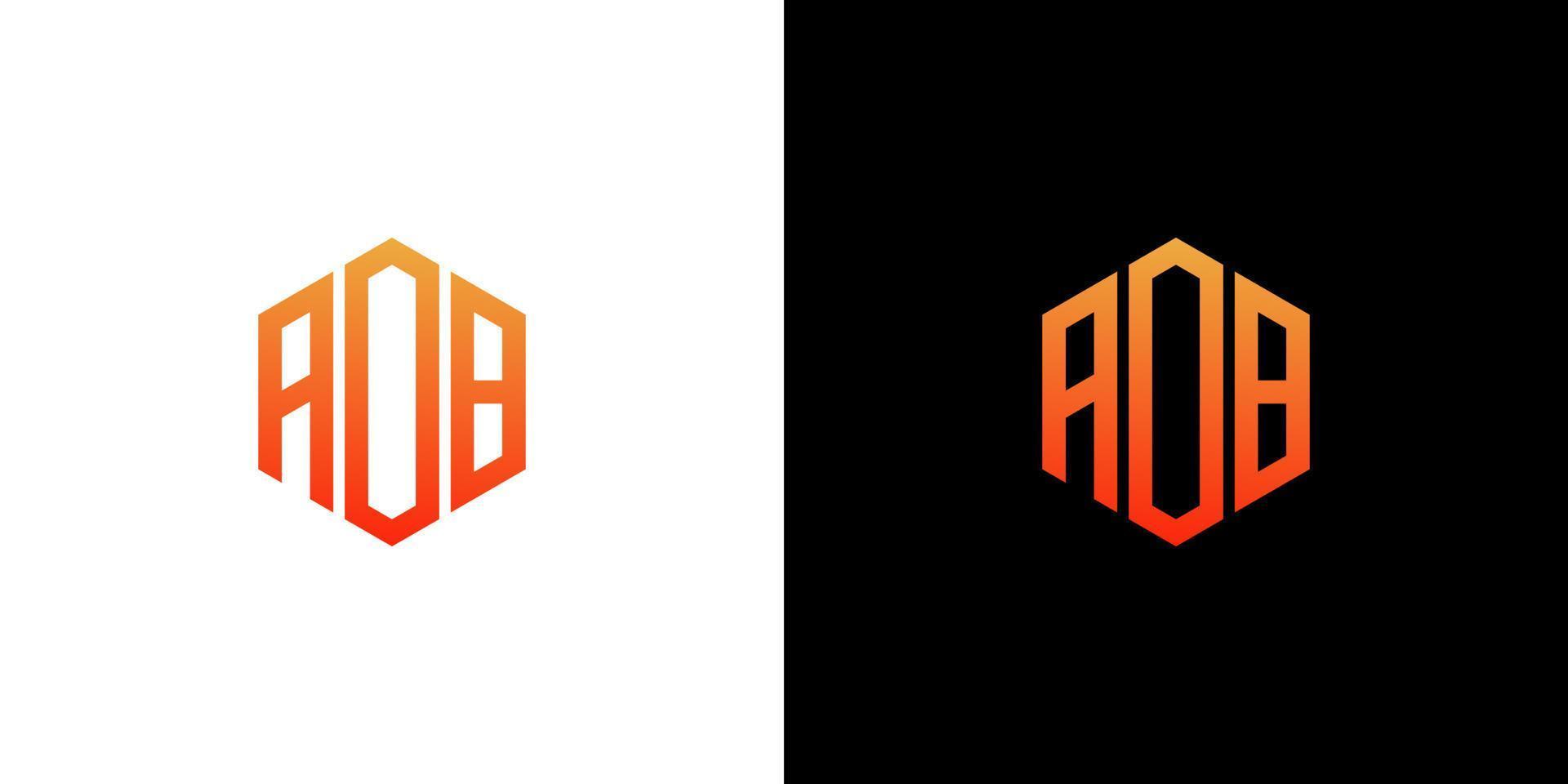 modelo de vetor de ícone de monograma de polígono de design de logotipo de carta aoob