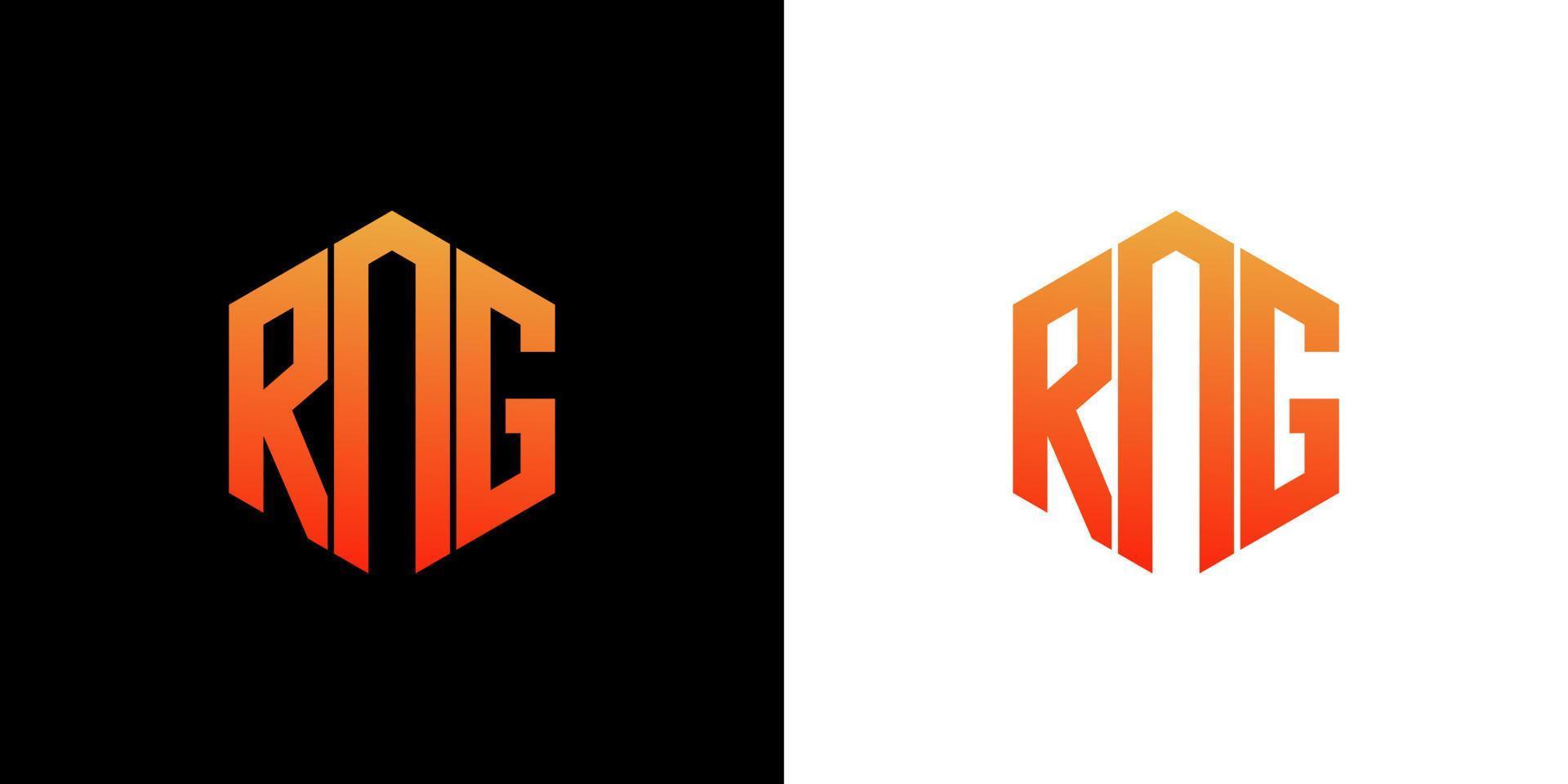 modelo de vetor de ícone de monograma de polígono de design de logotipo de carta rng