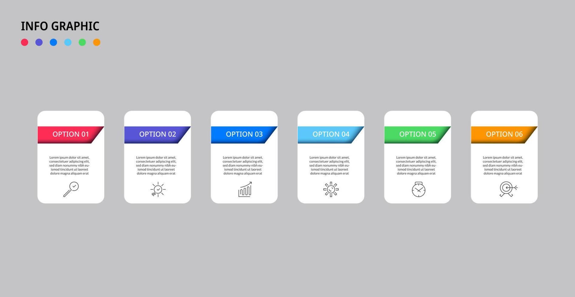 modelo de negócios de design infográfico vetorial com ícones e 6 opções ou etapas. pode ser usado para diagrama de processo, apresentações, layout de fluxo de trabalho, banner, fluxograma, gráfico de informações vetor