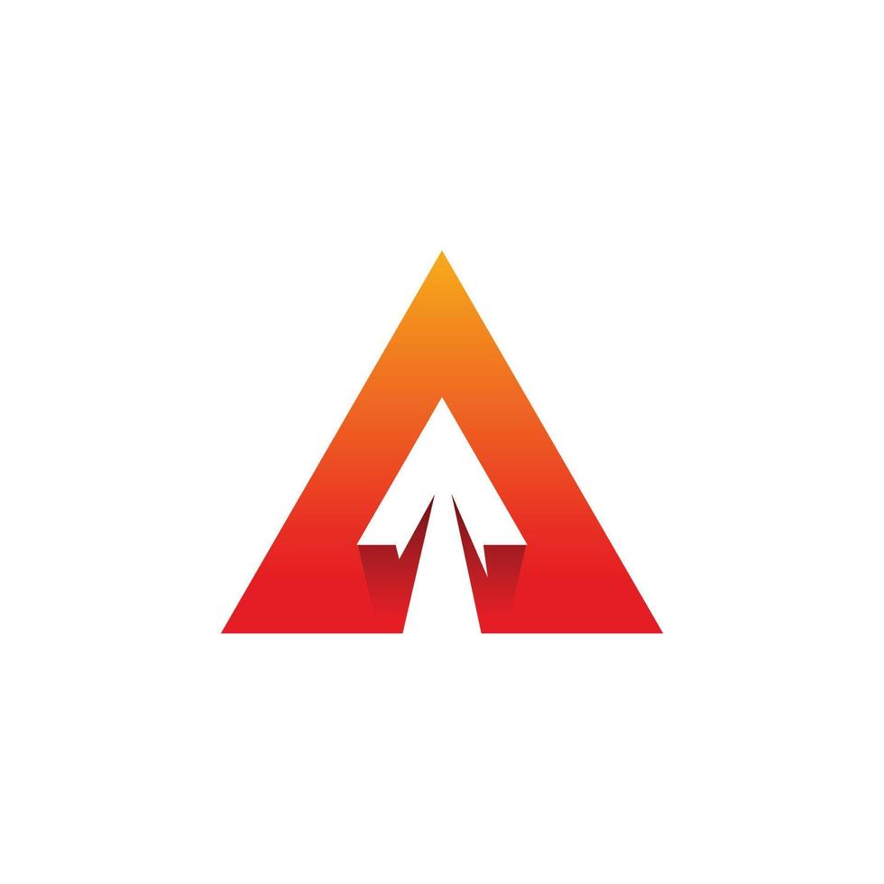 design de logotipo de seta triangular vetor