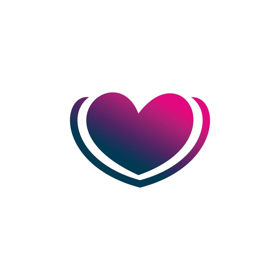 design de logotipo de coração de amor colorido vetor