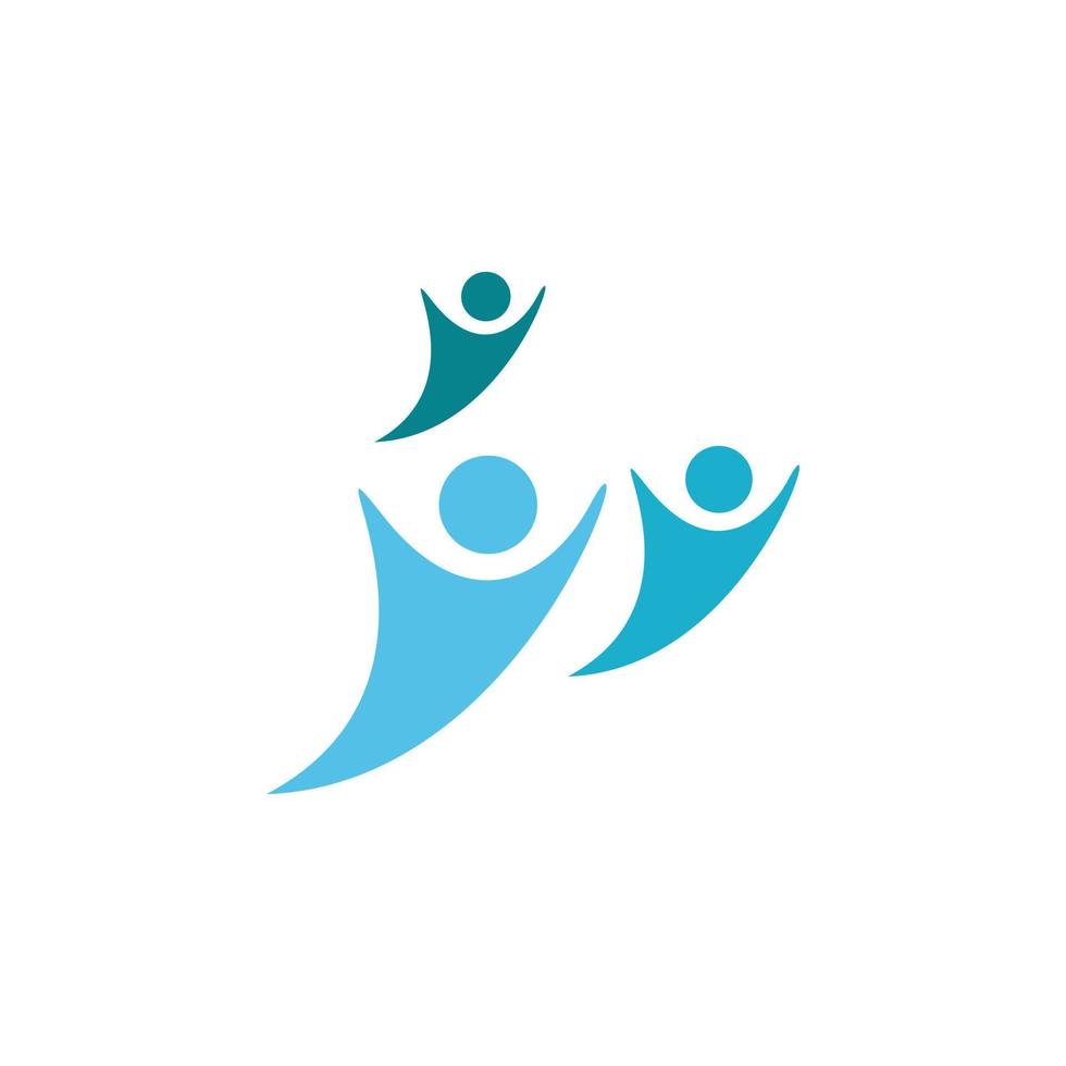 design de logotipo de comunidade azul ativo vetor