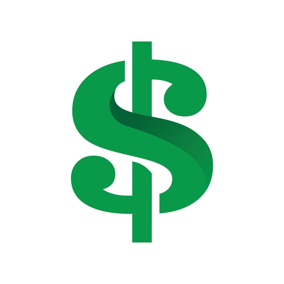 design de logotipo de dinheiro dólar verde vetor