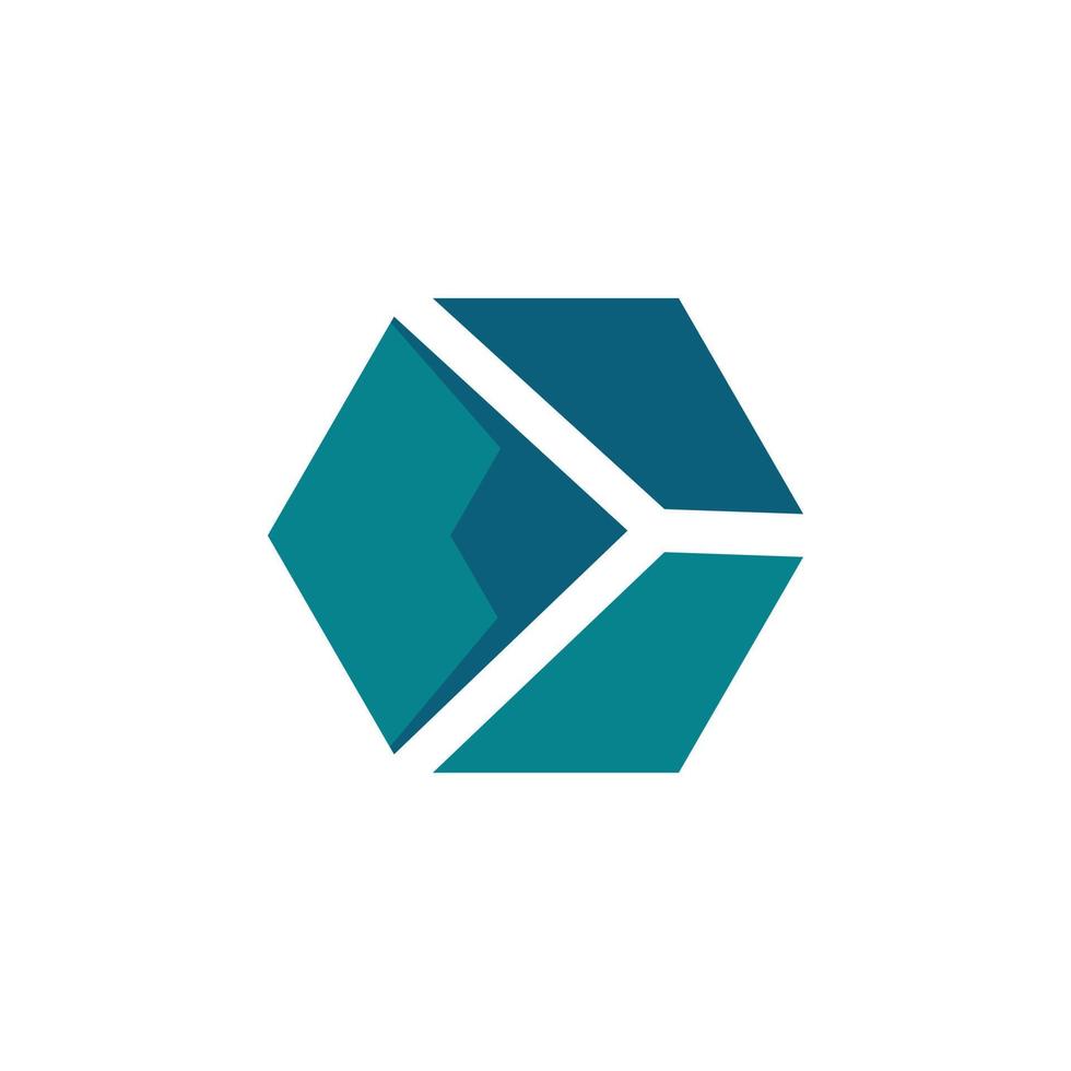 design de logotipo de forma de cor hexagonal vetor