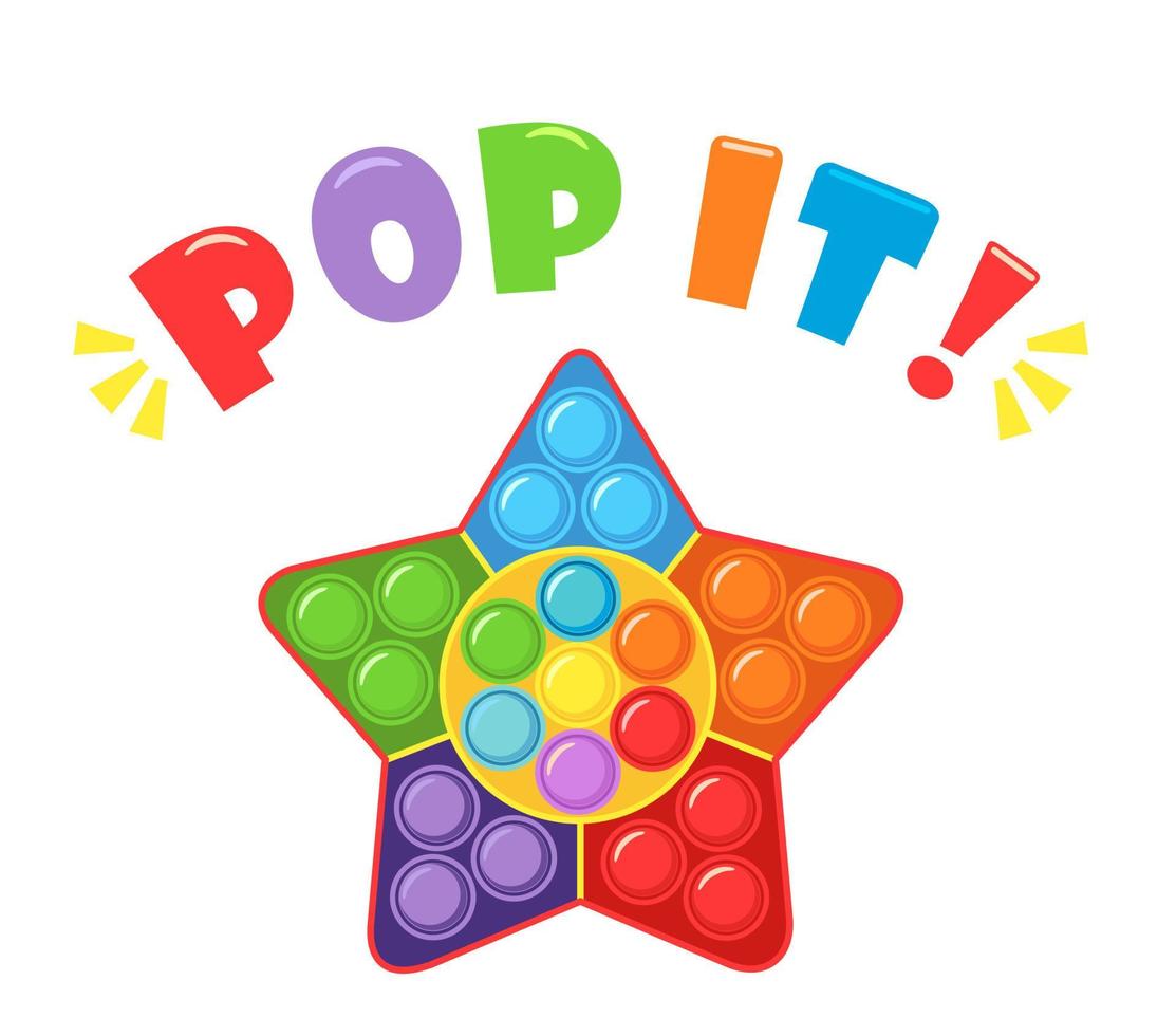 bonito engraçado pop-lo. pop it fidget logotipo de brinquedo sensorial. pop it fidget set. antiestresse vetor