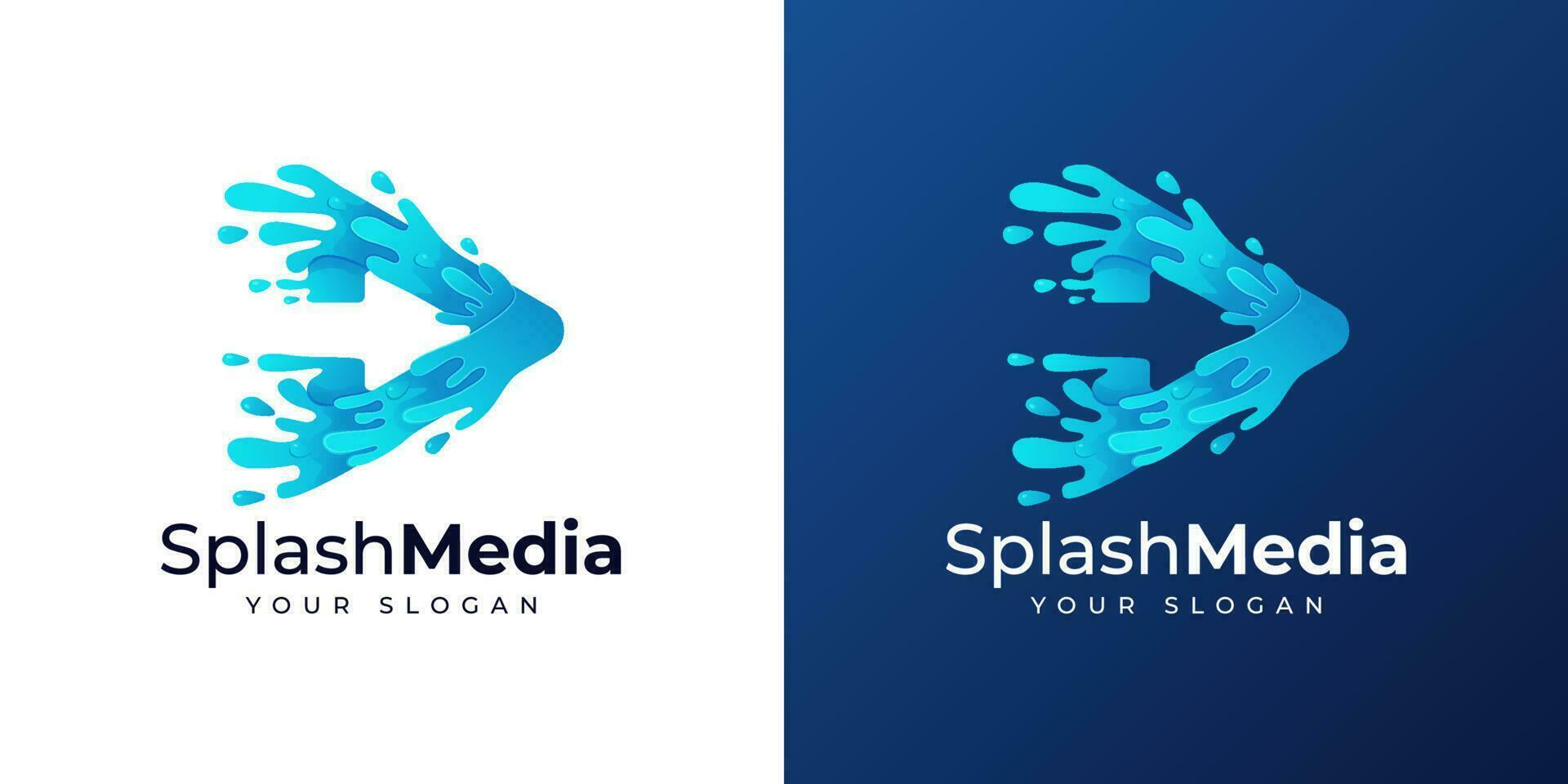 inspiração de design de logotipo de mídia splash vetor
