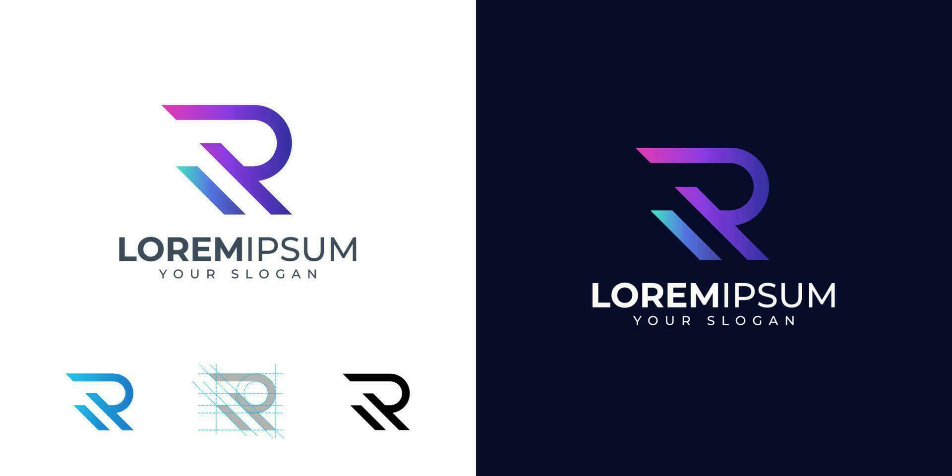 inspiração de design de logotipo letra r vetor