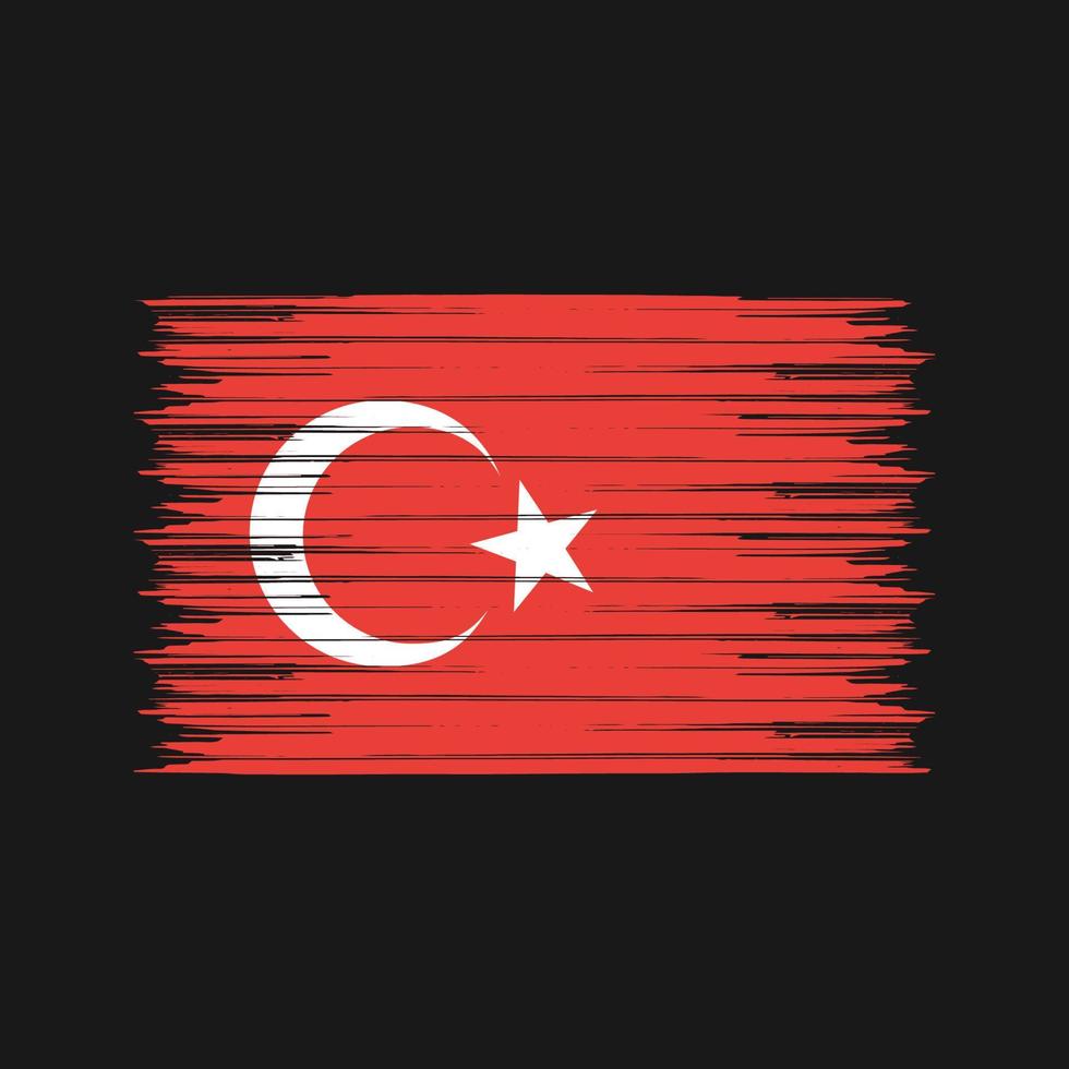 escova de bandeira da turquia. bandeira nacional vetor